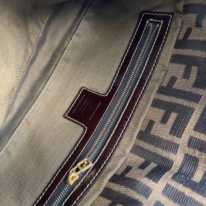 Vintage Fendi Gold-tone Hardware Zucca Baguette