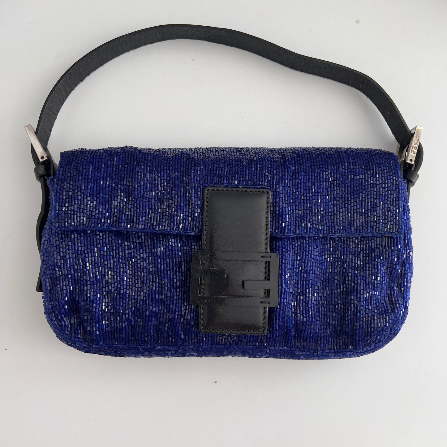 Vintage Fendi Klein Blue Beaded Baguette