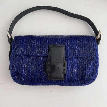 Vintage Fendi Klein Blue Beaded Baguette