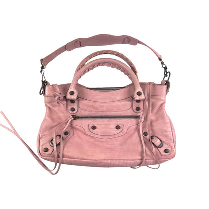 Balenciaga 10th Anniversary Pink Lizard Embossed First Bag