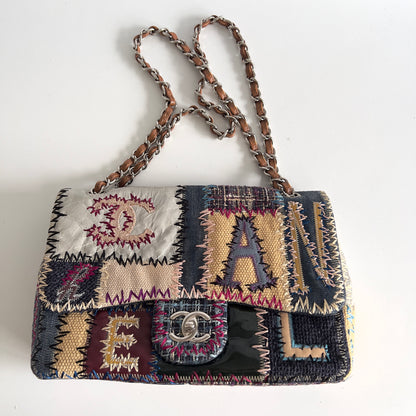 Vintage Chanel Patchwork Multicolor Jumbo Single Flap bag