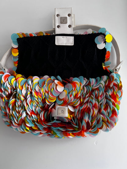 Fendi multi-color sequin baguette