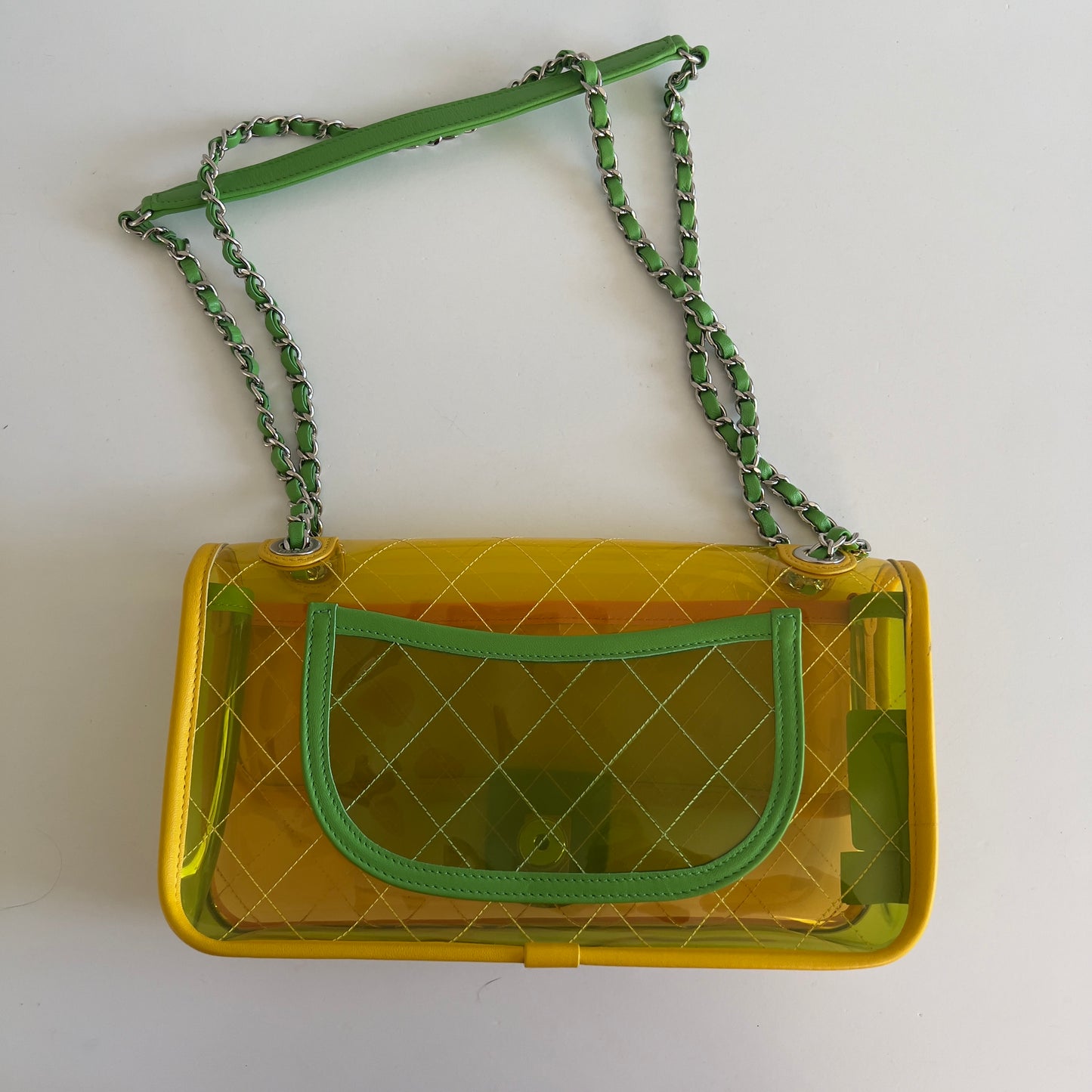 Chanel 18S Coco Splash Pastel Rainbow PVC Medium Flap Bag