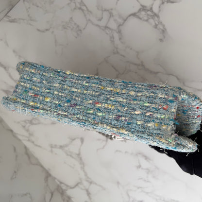 Vintage Chanel CC Confetti Tweed with flap Blue