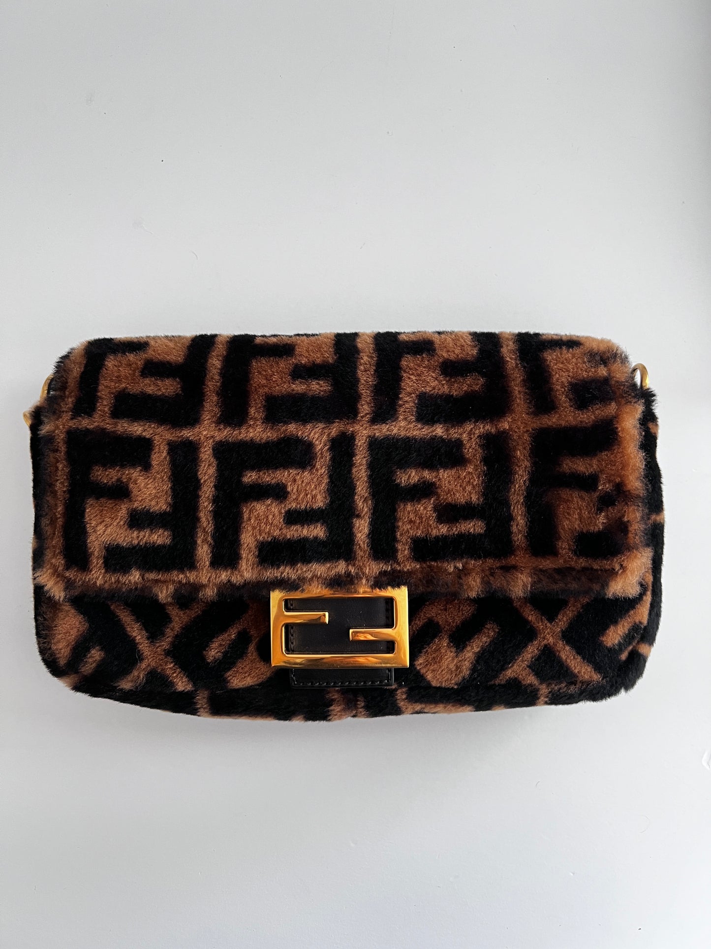 Fendi FF shearling baguette