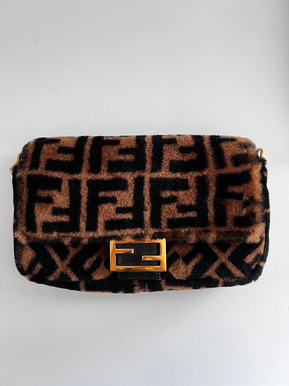 Fendi FF shearling baguette