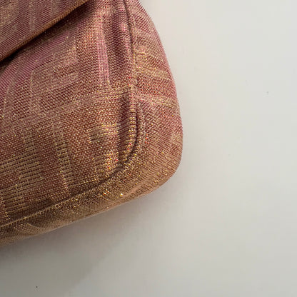 Fendi Peach Metallic Zucca Baguette