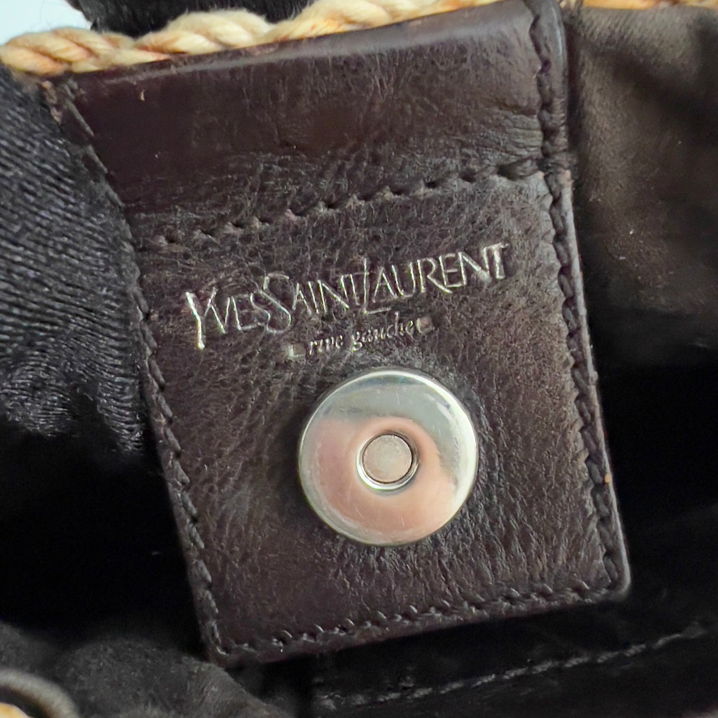 Vintage YSL Beige Raffia Mombasa Bag