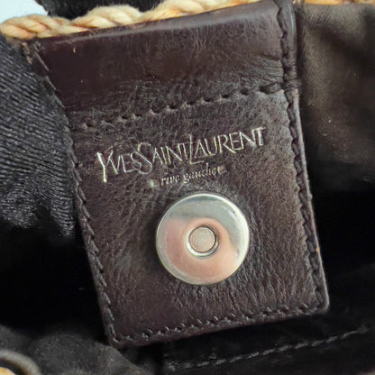 Vintage YSL Beige Raffia Mombasa Bag