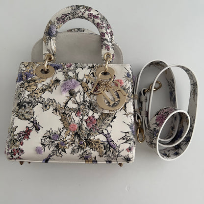 Dior 2024 Floral Embroidered and Beaded Mini Ladydior Bag