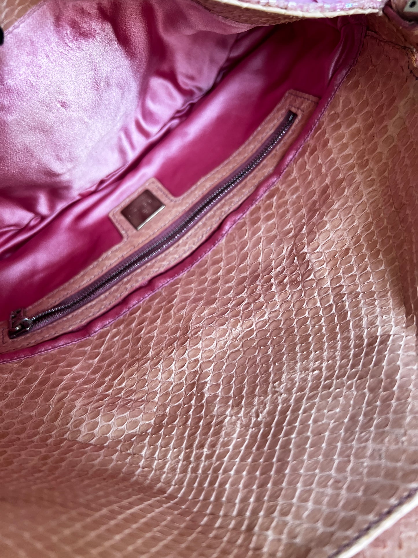 Vintage Fendi pink sequin baguette