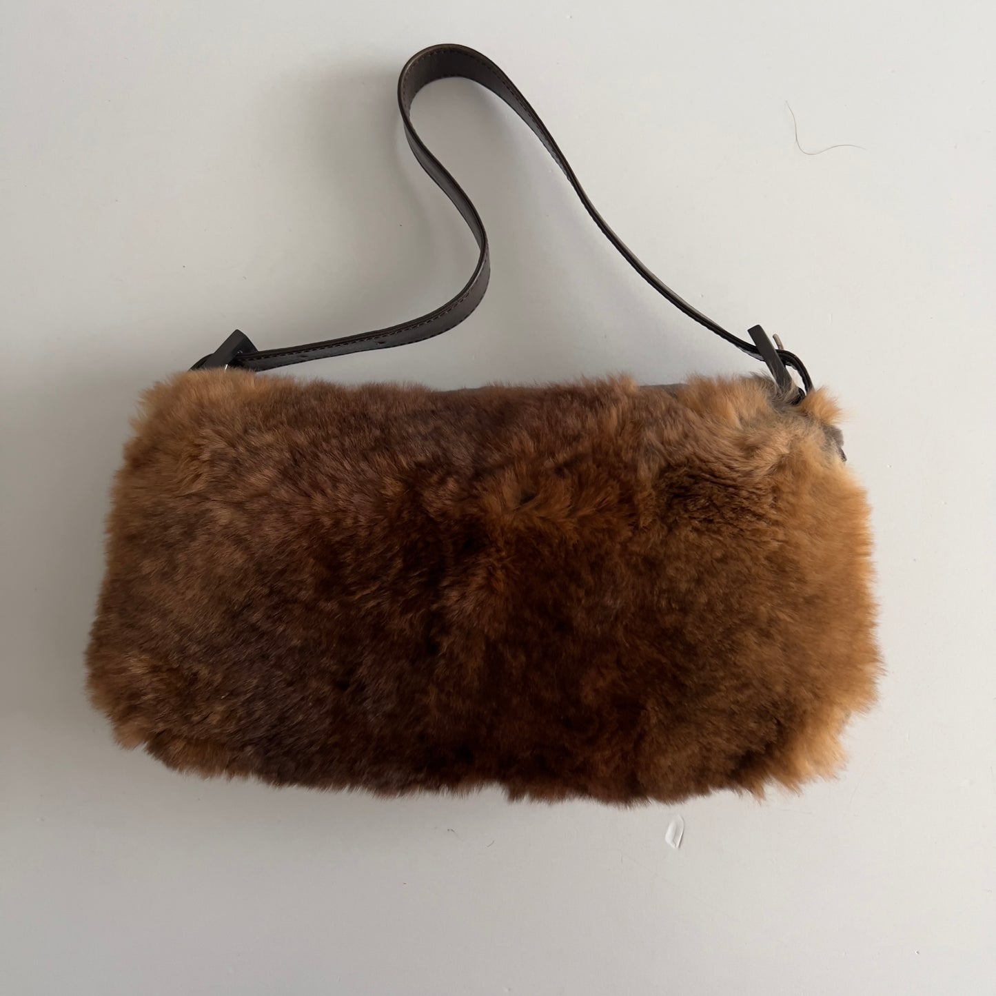 Vintage Fendi Brown & Gray Fur Baguette