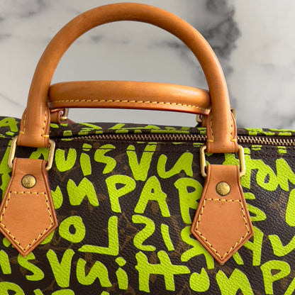 Louis Vuitton Monogram Green Graffiti Speedy 30