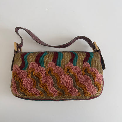 Ultra Rare Vintage Fendi Beaded Embroidered Baguette