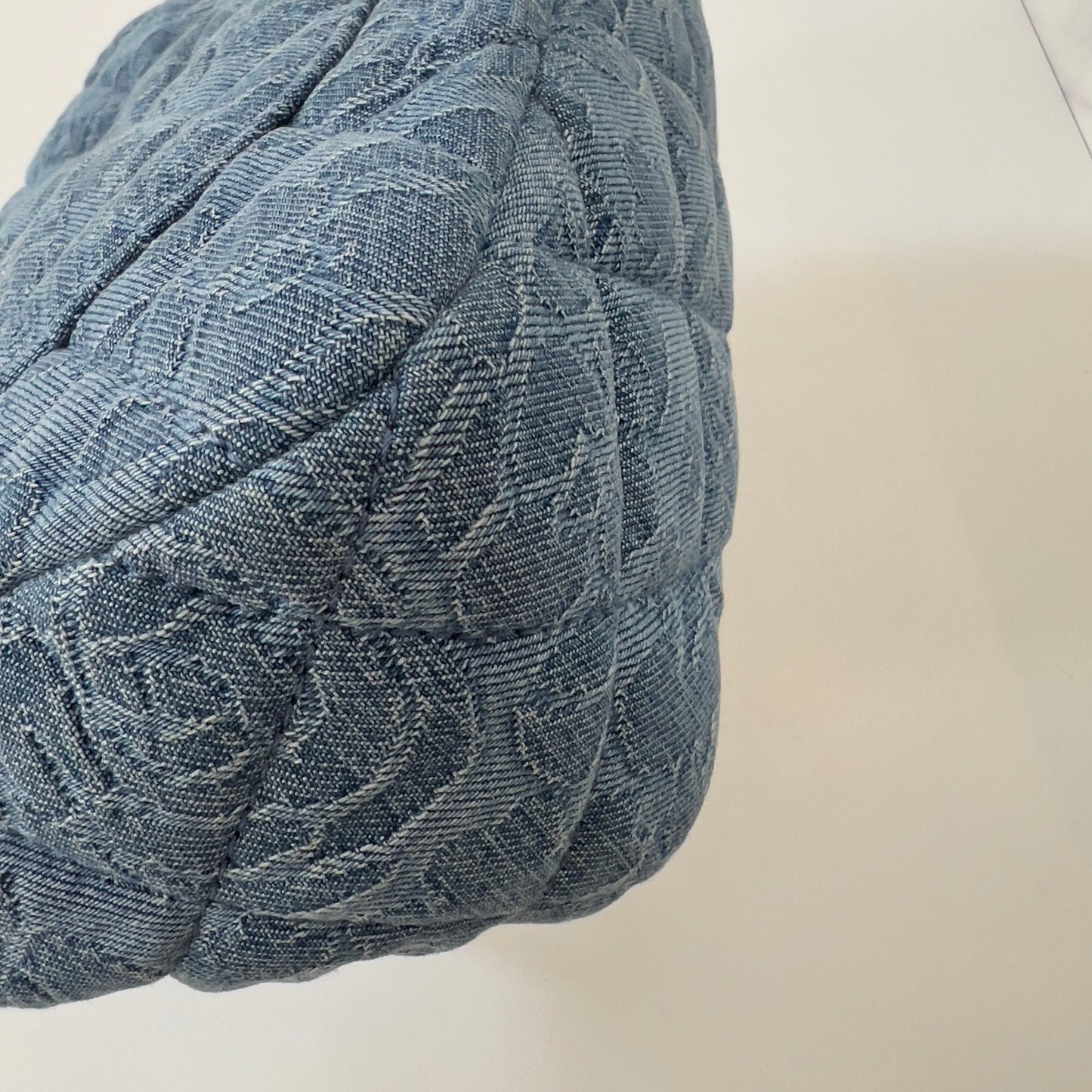 Chanel Denim Quilted Medium Camellia Sweetheart Flap Blue