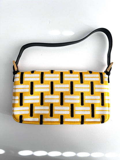 Fendi yellow full sequins baguette