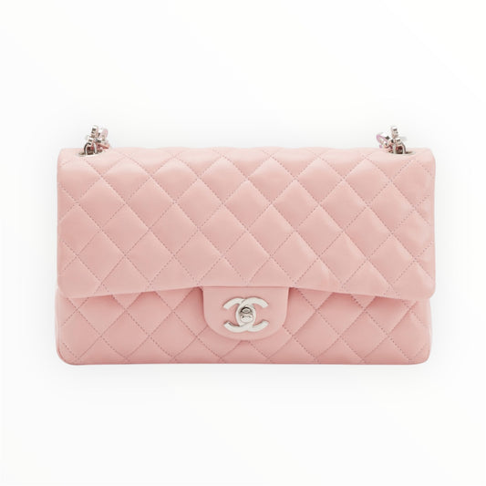 Vintage Chanel Pink Quilted Lambskin Medium Heart Chain Valentine Flap Bag