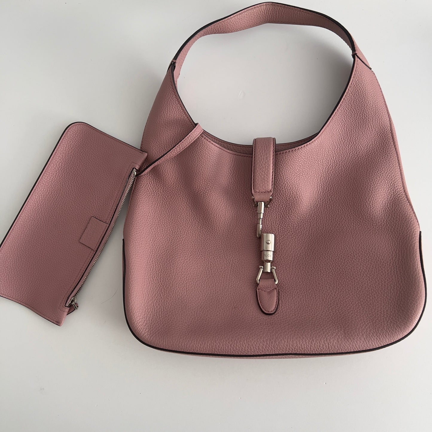 Gucci Grained Pink Hobo Small size