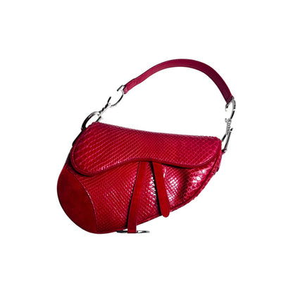 Vintage  Dior red Python with suede saddle