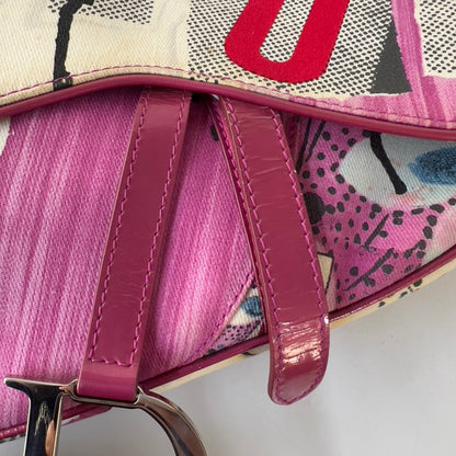 Vintage Christian Dior Canvas Filth Saddle Bag