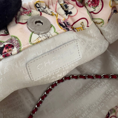 CHANEL Canvas Coco Hearts Shoulder Bag Pink