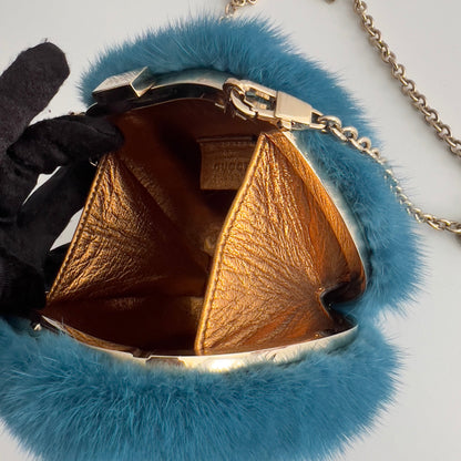 Vintage Gucci Blue Mink Fur Box