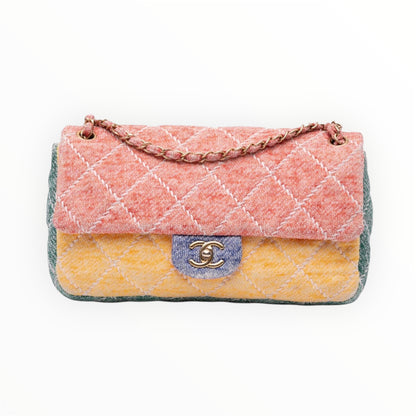 Chanel Multi Jumbo Multicolor Quilted Jersey Ultimate Stitch Flap Multiple colors