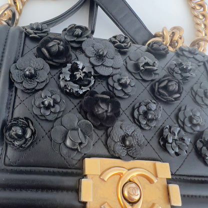 Chanel Small Camellia Boy Bag