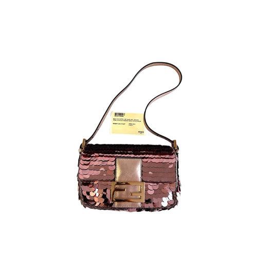 Fendi rose gold sequin mini baguette