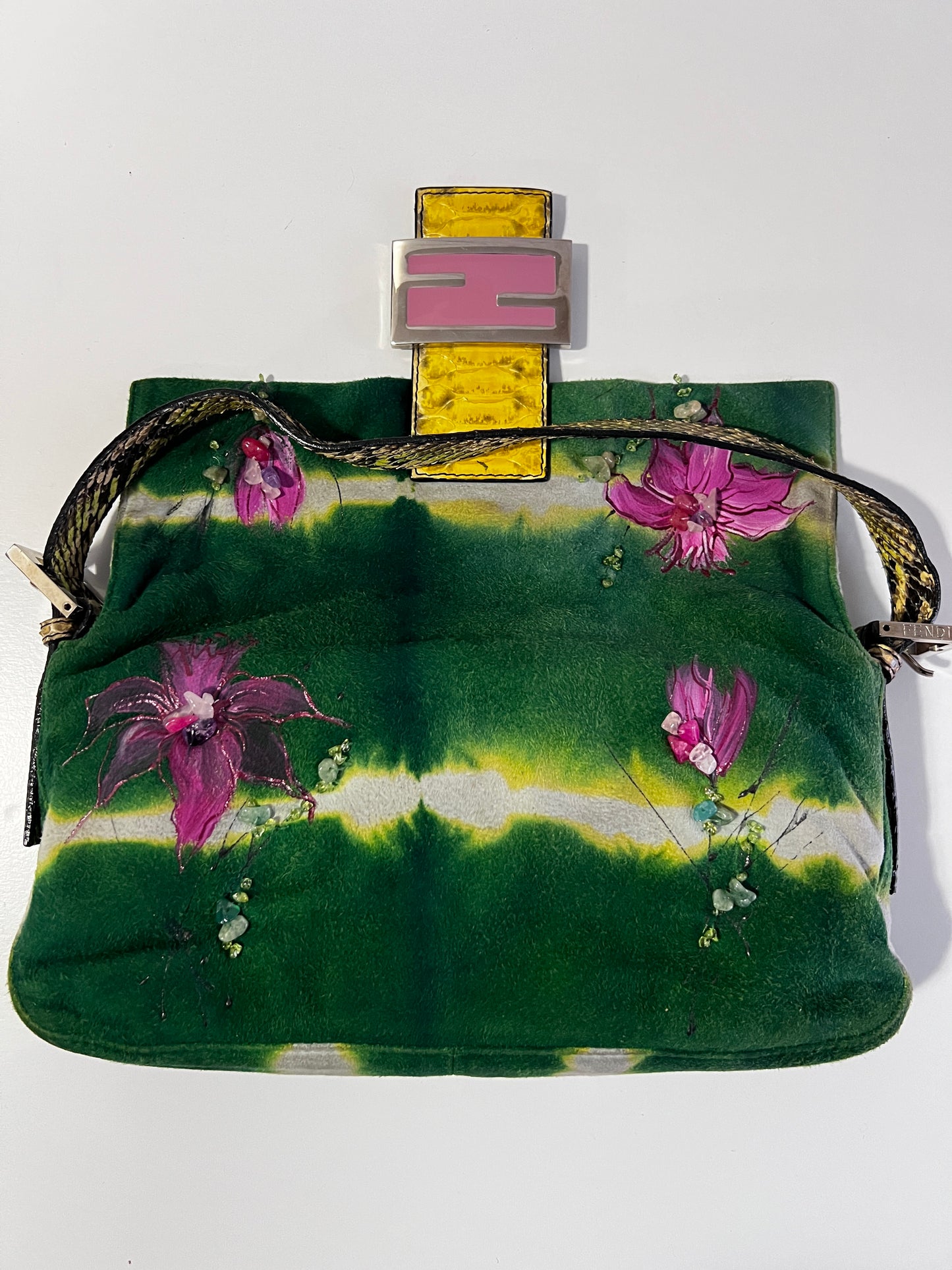 Fendi floral beaded baguette