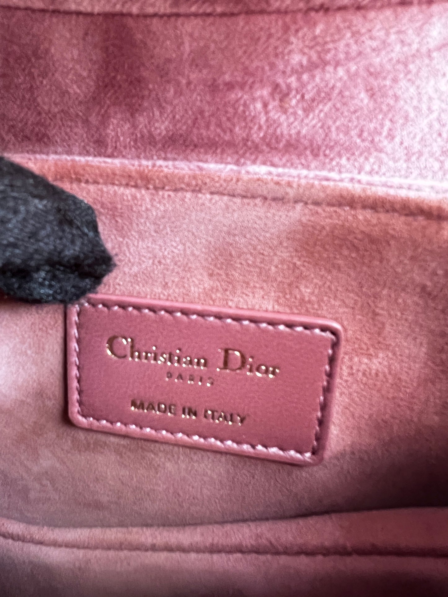 Dior mini rose pink velvet saddle bag