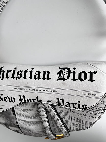 Dior calfskin newspaper saddle bag