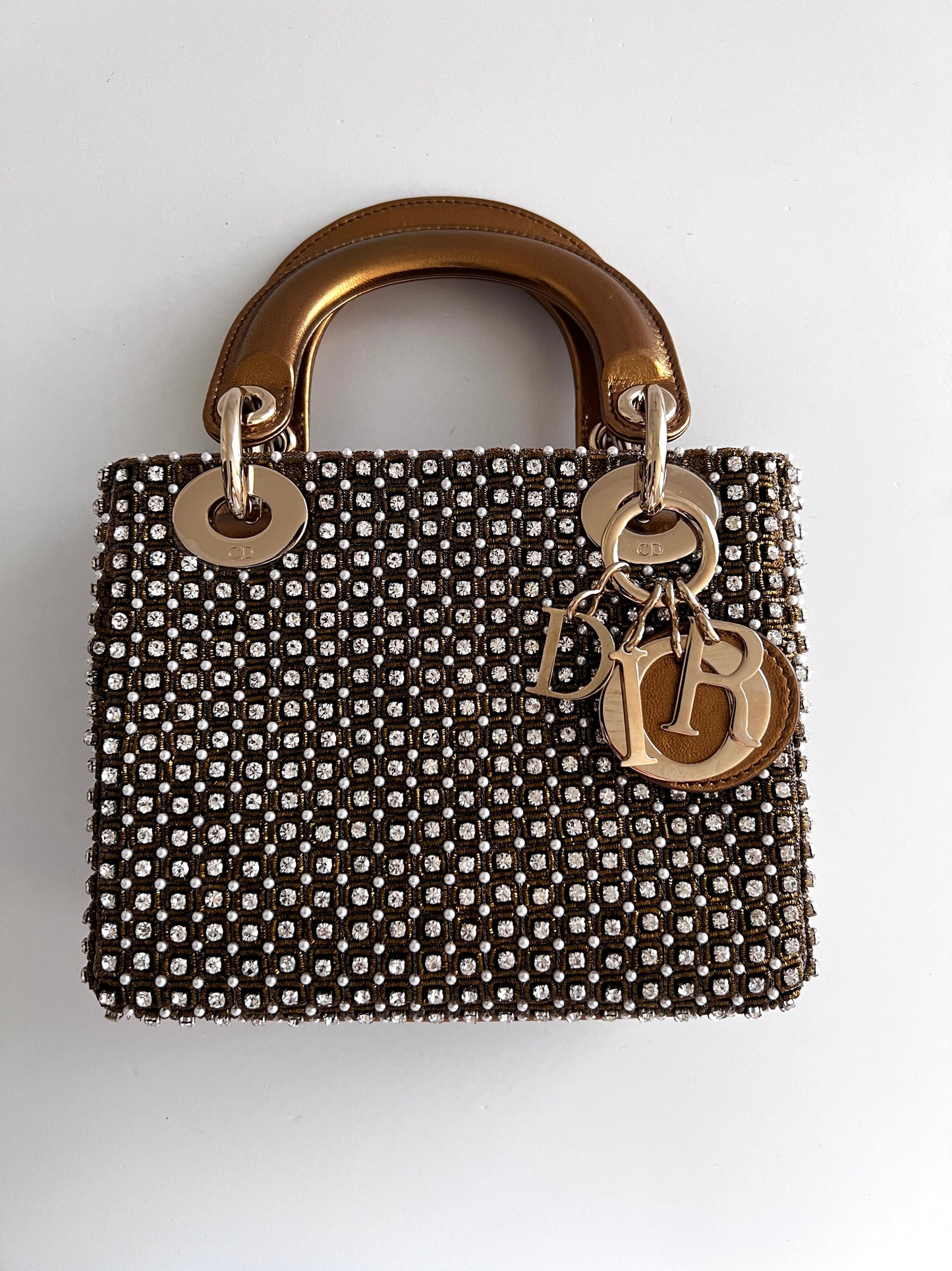 Dior mini lady Dior pearl & diamond bag