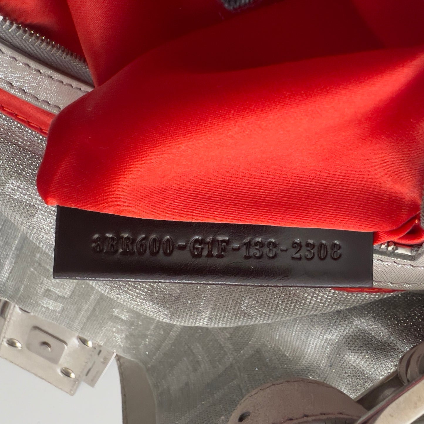 Fendi Metallic FF Silver Cloth Baguette
