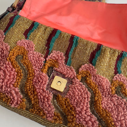Ultra Rare Vintage Fendi Beaded Embroidered Baguette