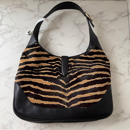 Gucci Tiger Stripe Pony Hair Medium Jackie Hobo Bag