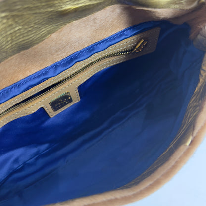 Vintage Fendi Pony Hair Beaded Fringes Baguette