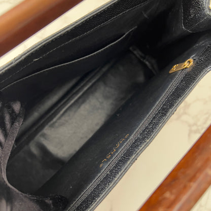 Vintage Chanel Caviar Wood Handle CC bag