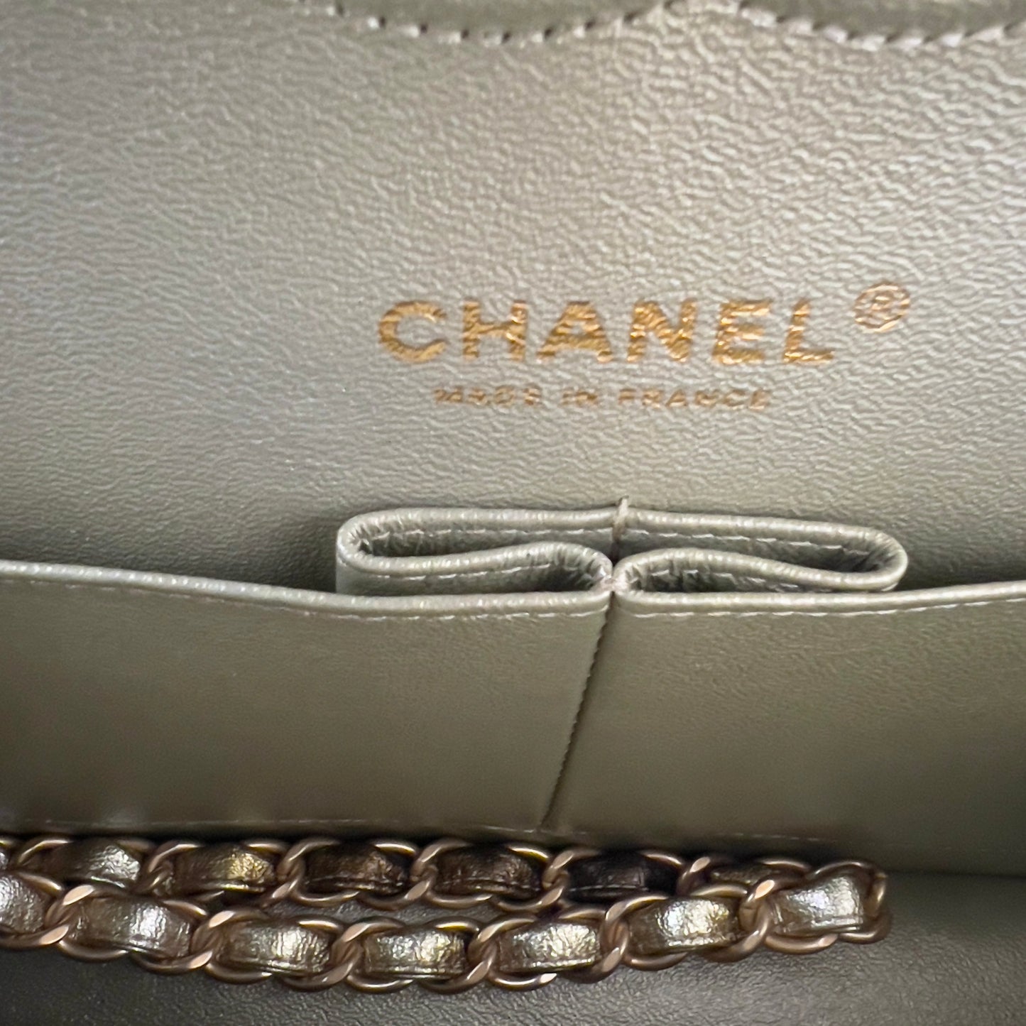 Chanel Classic Double Flap Medium Bag Calfskin Gold Metallic
