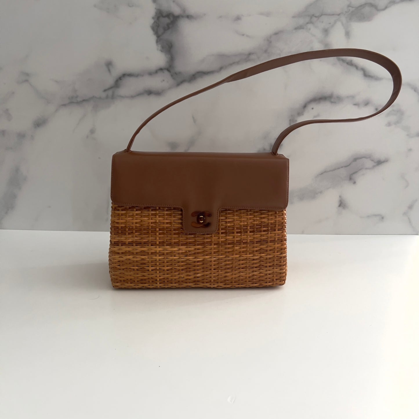Vintage Chanel Wicker Shoulder Bag