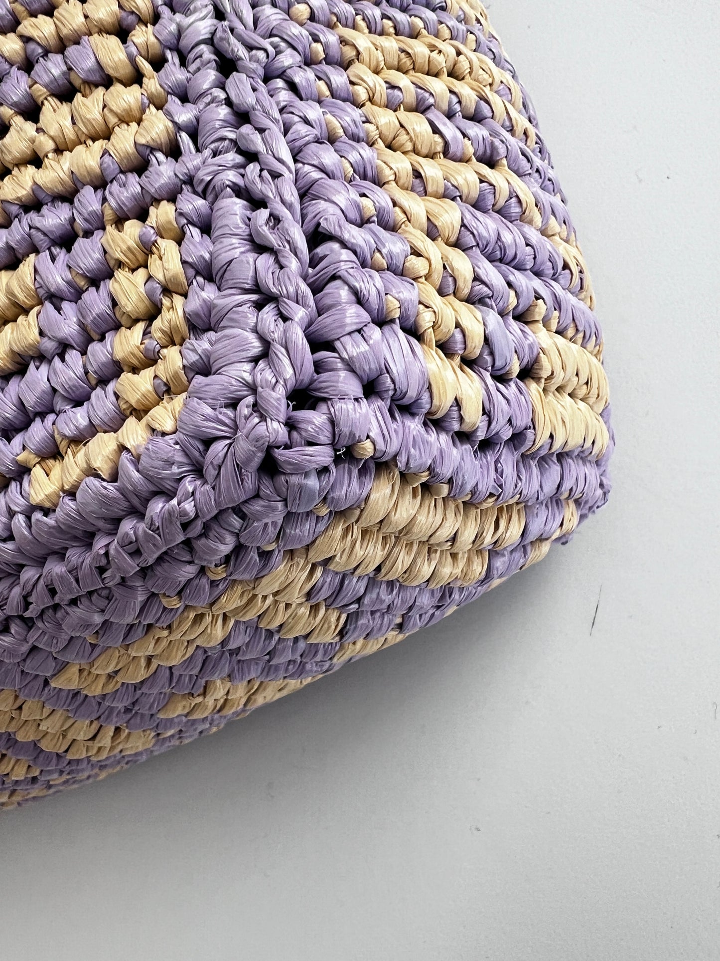 Fendi violet raffia woven baguette