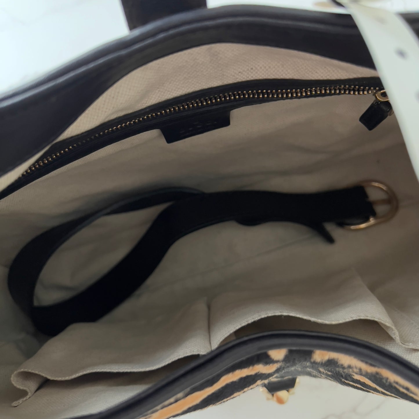 Gucci Tiger Stripe Pony Hair Medium Jackie Hobo Bag