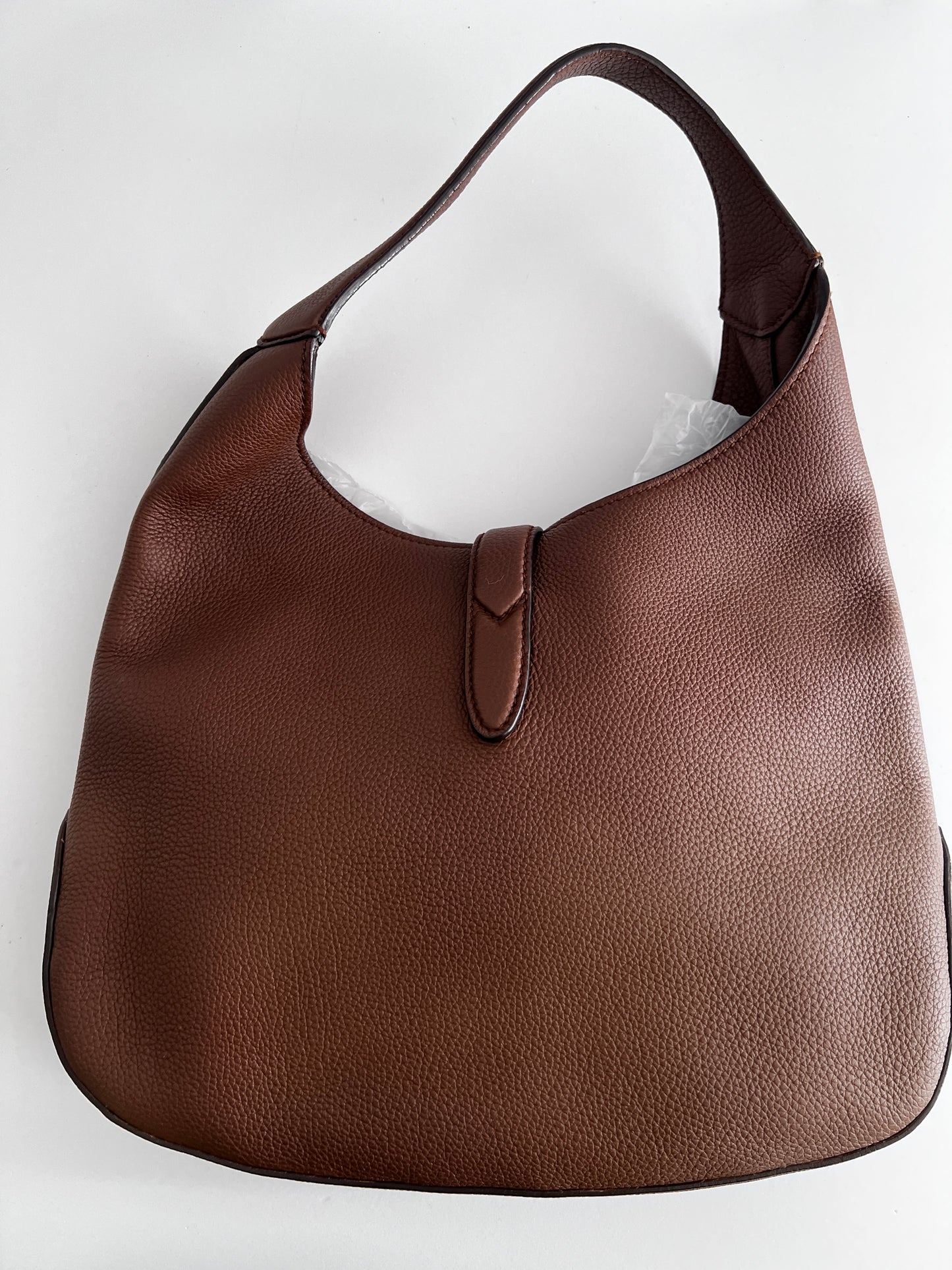 Gucci brown grain leather hobo bag