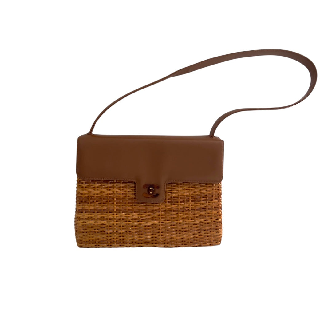 Vintage Chanel Wicker Shoulder Bag