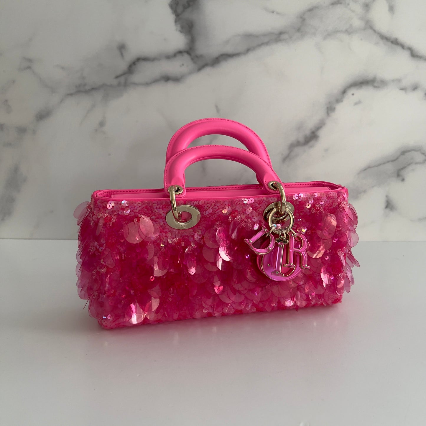 Dior Barbie Pink Sequin D-joy Bag Small Size