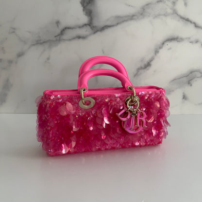 Dior Barbie Pink Sequin D-joy Bag Small Size
