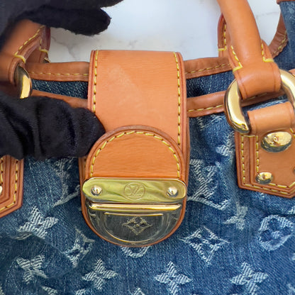 LOUIS VUITTON Monogram Denim Pleaty Blue
