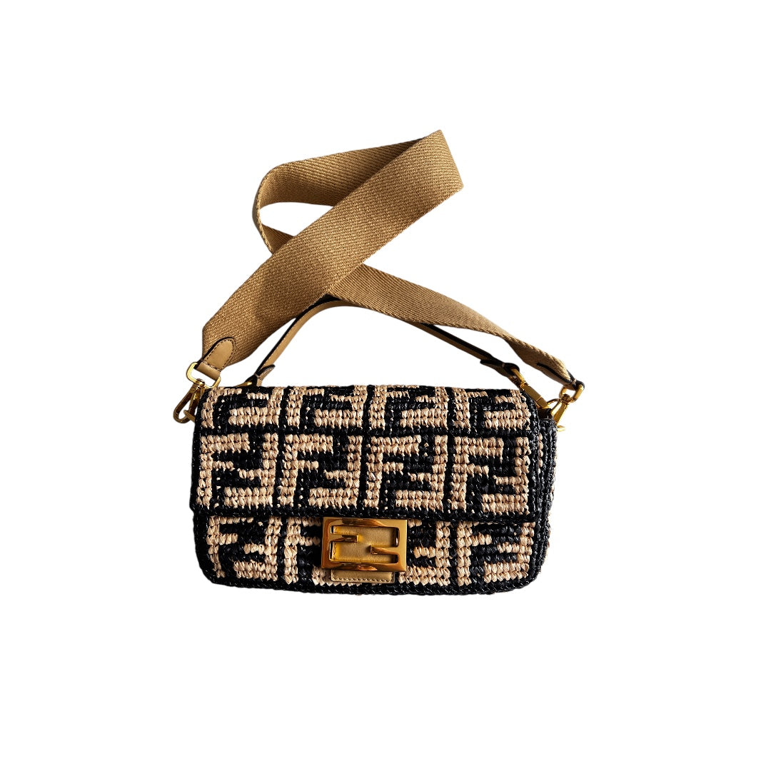 Fendi raffia baguette