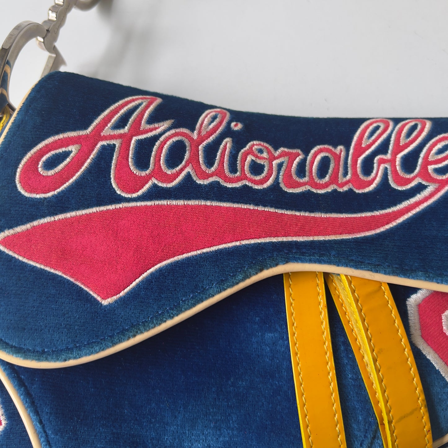 Dior Saddle Bag Limited Edition Vintage Adiorable 69 Blue Velvet