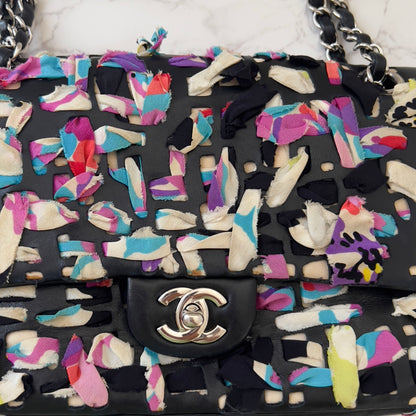 Chanel Limited Edition Scarf-Woven Lambskin Classic Flap Bag